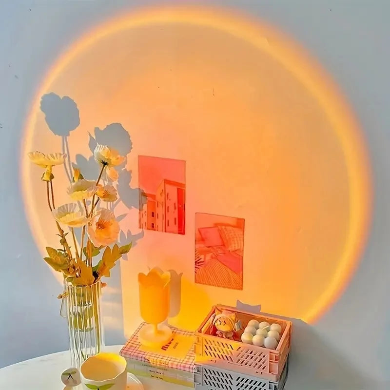 Sunset Projection Lamp – USB Atmosphere Light for Home Decor