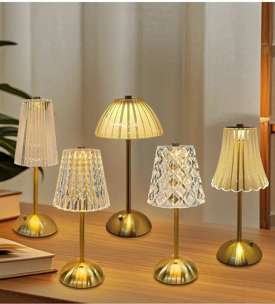 LED Touch Sensor Table Lamp – Dimmable, Rechargeable Wireless Night Light for Bedroom & Bar