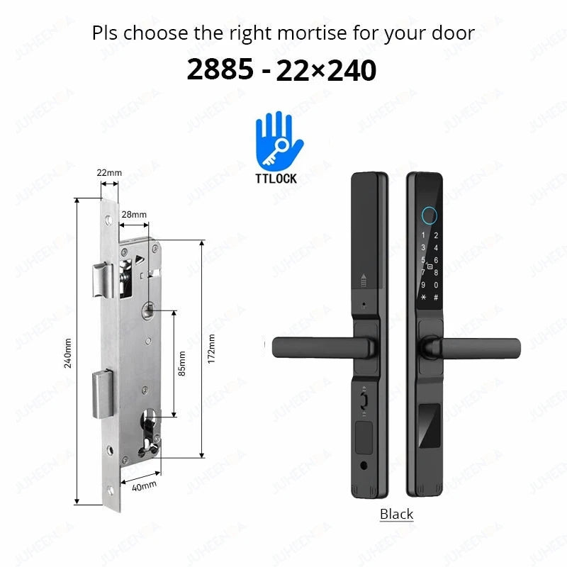 Smart Waterproof Sliding Door Lock with Bluetooth App Control