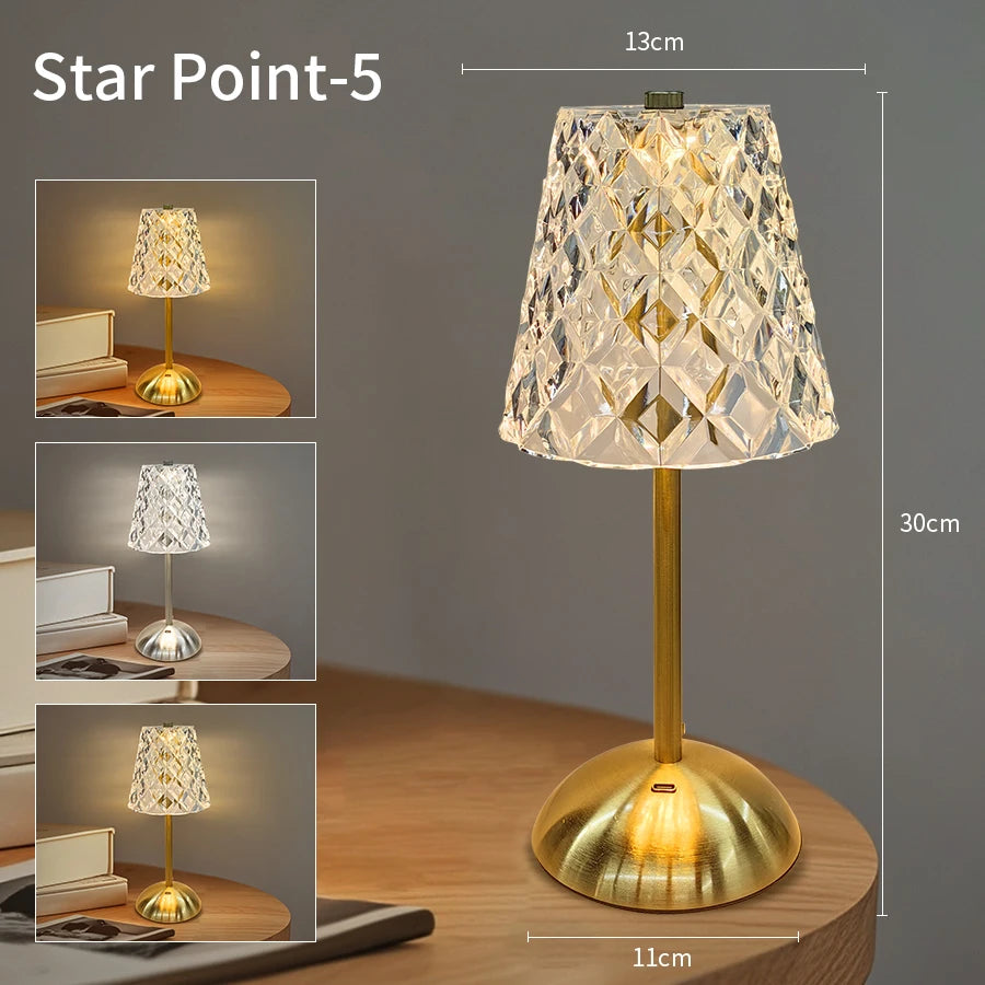 LED Touch Sensor Table Lamp – Dimmable, Rechargeable Wireless Night Light for Bedroom & Bar
