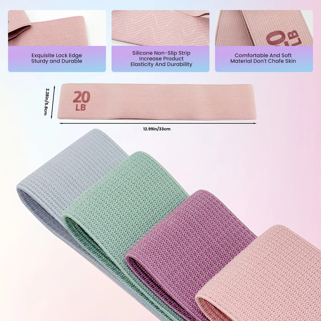 Fabric Resistance Bands Set – Core, Pilates, Yoga & Full-Body Training