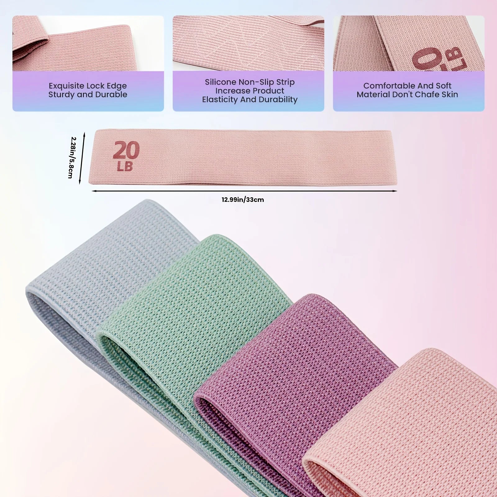 Fabric Resistance Bands Set – Core, Pilates, Yoga & Full-Body Training