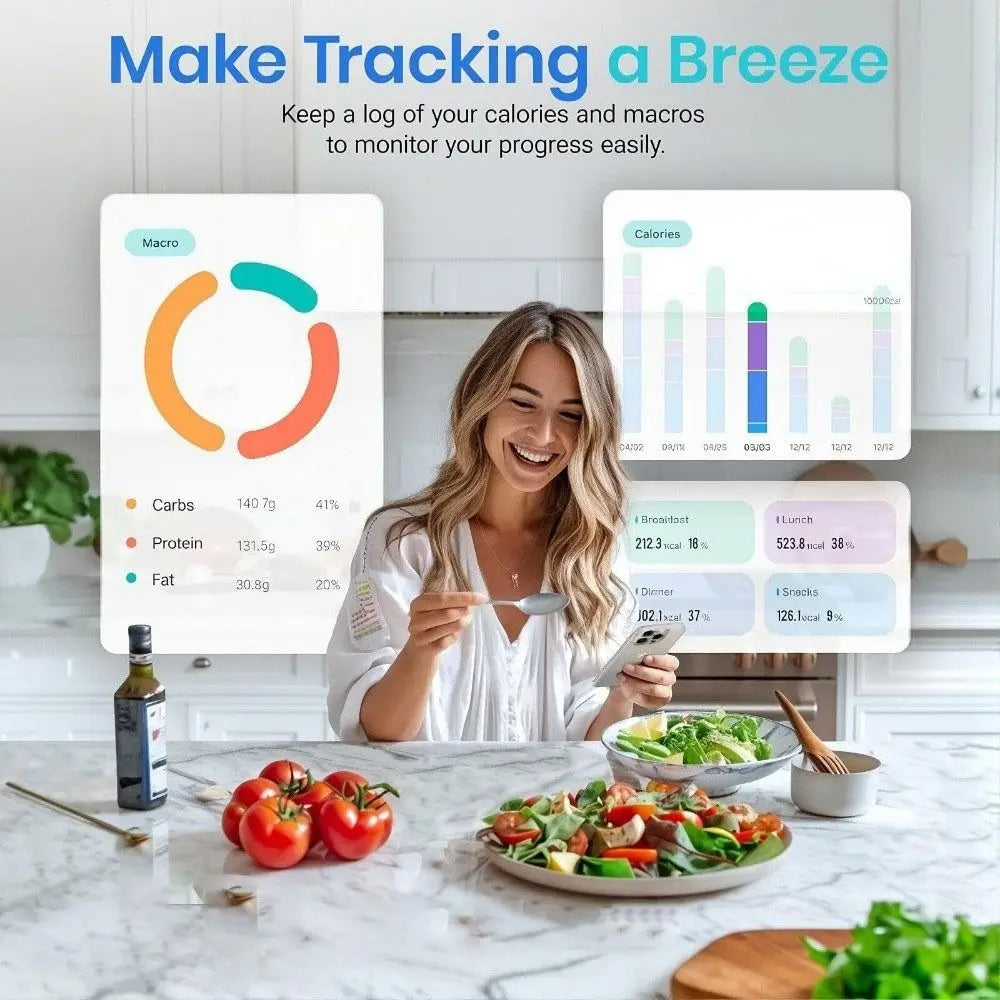 Smart Digital Kitchen Scale – 19 Nutrients Tracker, 10kg