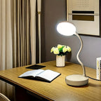 LED desk lamp with USB charging port front view