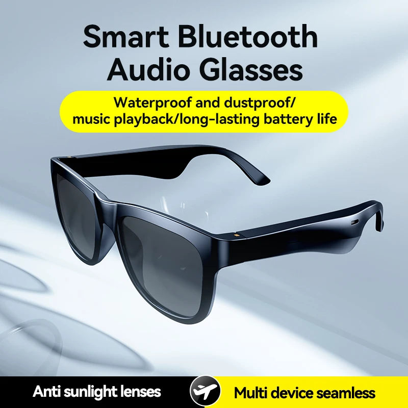 Lenovo Smart Glasses Remote Control Touch Recording Translator Voice Assistant Sunglasses Adults Wireless Bluetooth Glasses