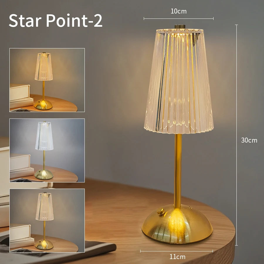 LED Touch Sensor Table Lamp – Dimmable, Rechargeable Wireless Night Light for Bedroom & Bar