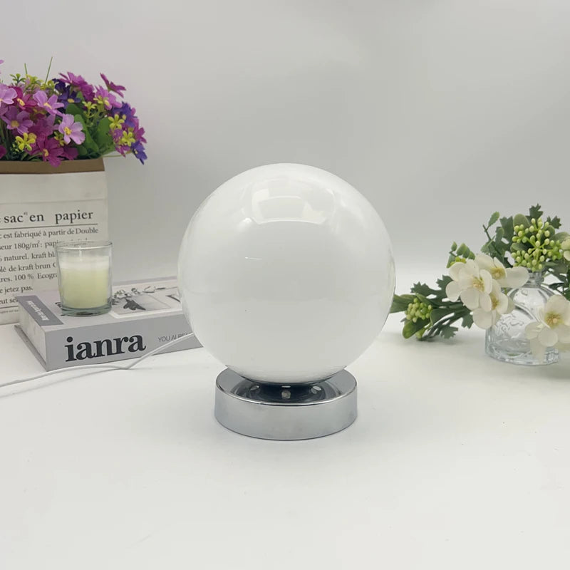 Murano Glass Desk Lamp – USB Powered, 3 Color Temperatures, Vintage Bedside Light