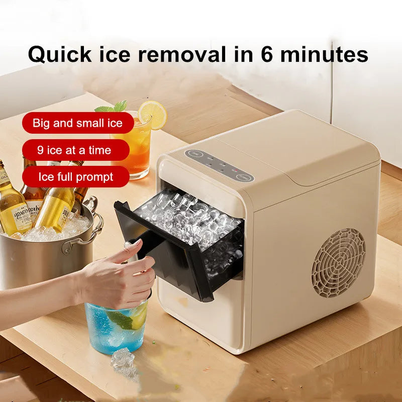 15KG/Day Portable Ice Maker Machine - Mini Countertop for Home/Dorm/Office, Auto Shut-Off, Perfect for Coffee/Tea Shop (White)