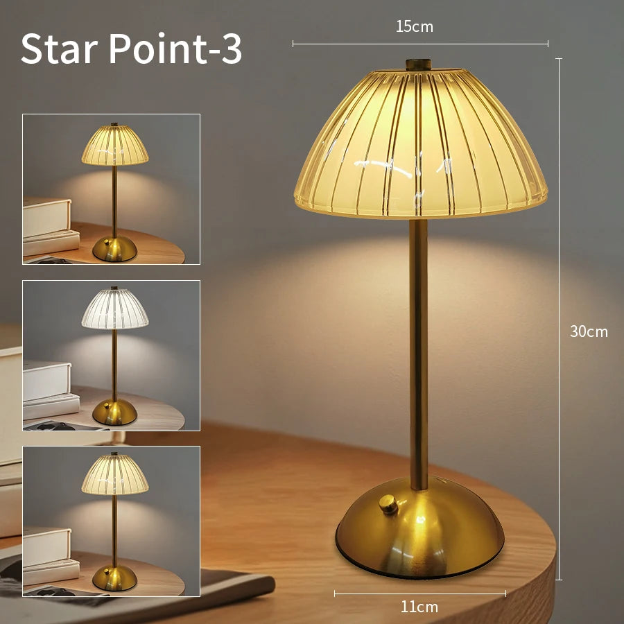 LED Touch Sensor Table Lamp – Dimmable, Rechargeable Wireless Night Light for Bedroom & Bar