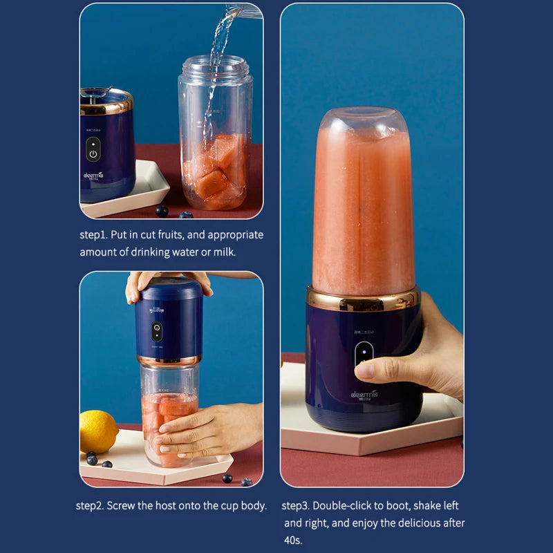 Portable Personal Blender – USB Rechargeable 6-Blade Juicer Cup