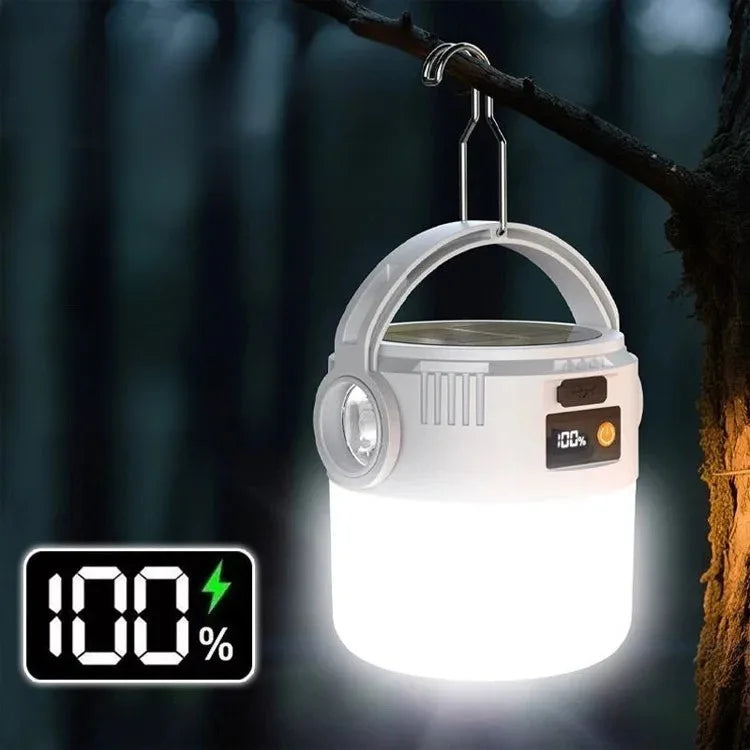 Solar Camping Lantern – USB Rechargeable, Waterproof, Portable