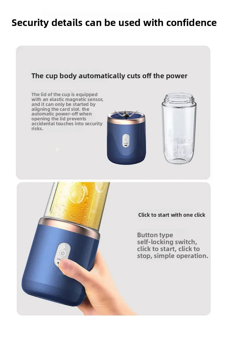 Portable USB Blender – 6-Blade Personal Juicer Cup