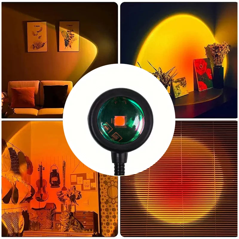 Sunset Projection Lamp – USB Atmosphere Light for Home Decor