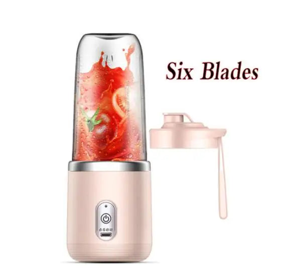 Portable Personal Blender – USB Rechargeable 6-Blade Juicer Cup