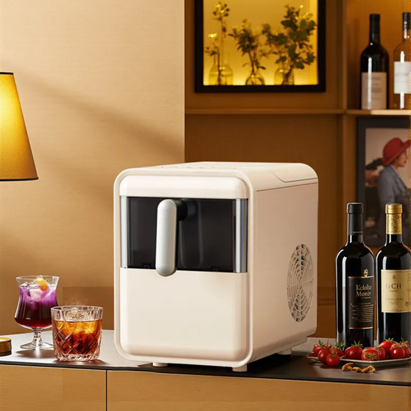 15KG/Day Portable Ice Maker Machine - Mini Countertop for Home/Dorm/Office, Auto Shut-Off, Perfect for Coffee/Tea Shop (White)