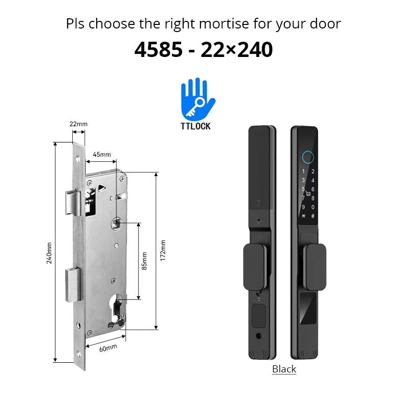 Smart Waterproof Sliding Door Lock with Bluetooth App Control