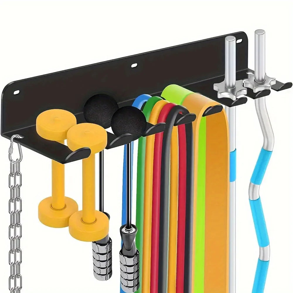 Wall-Mounted Fitness Equipment Organizer – Home Gym Storage Rack