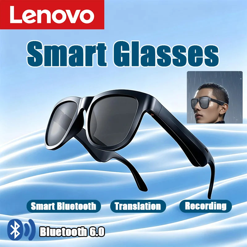 Lenovo Smart Glasses Remote Control Touch Recording Translator Voice Assistant Sunglasses Adults Wireless Bluetooth Glasses