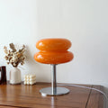 Macaron Glass Table Lamp – Trichromatic Dimming, E27 Bulb, Bedroom & Living Room Decor