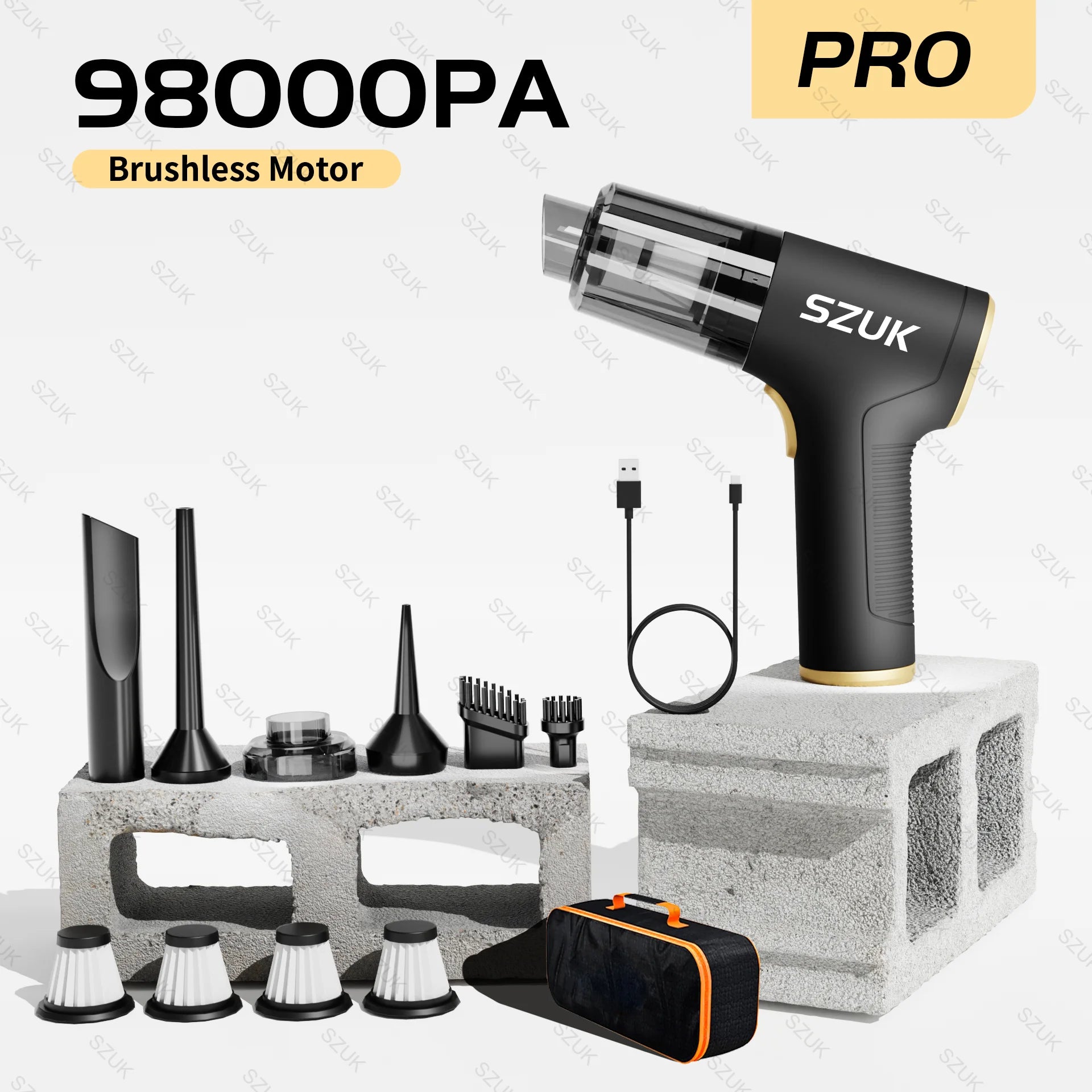 Portable Wireless Car Vacuum Cleaner – Handheld 98000PA