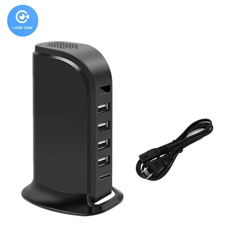 Smart WiFi Power Strip with USB-C & HD Security Camera