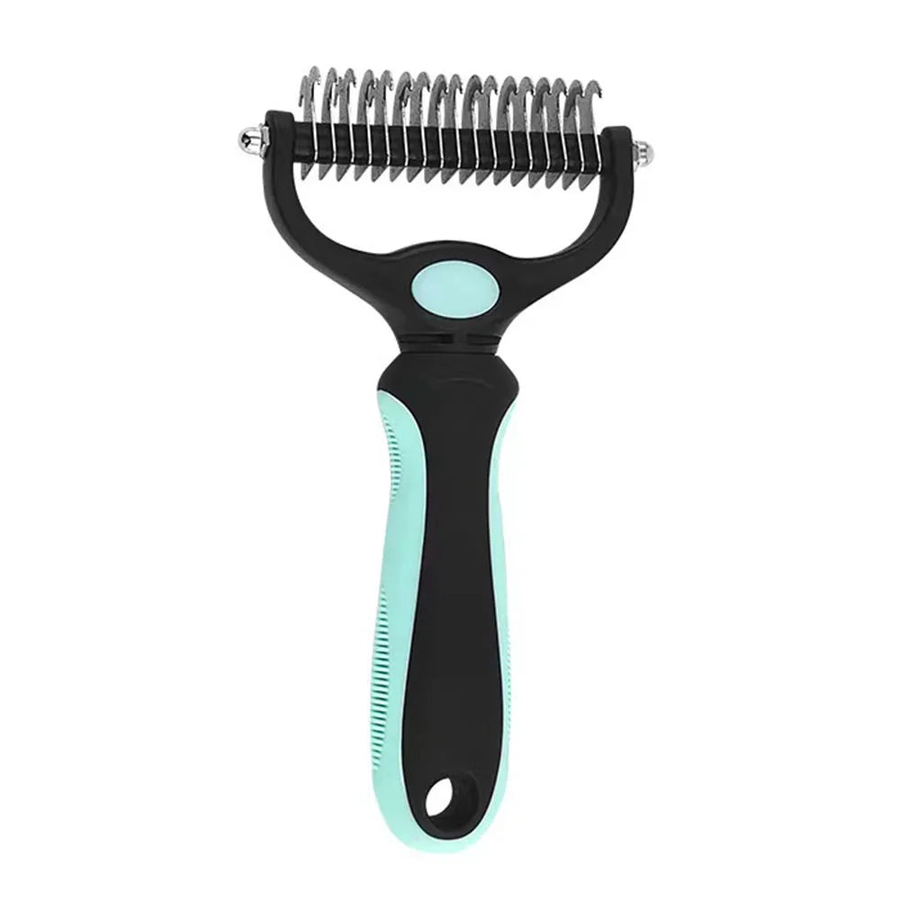 2-Sided Pet Deshedding Brush – Dogs & Cats Undercoat Rake