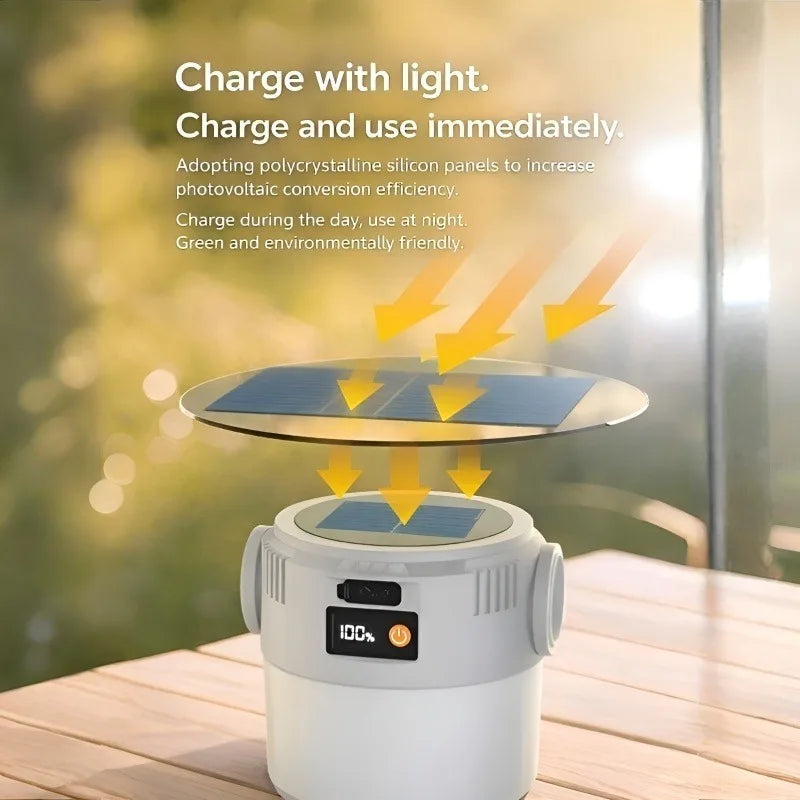 Solar lantern collapsed flat storage mode