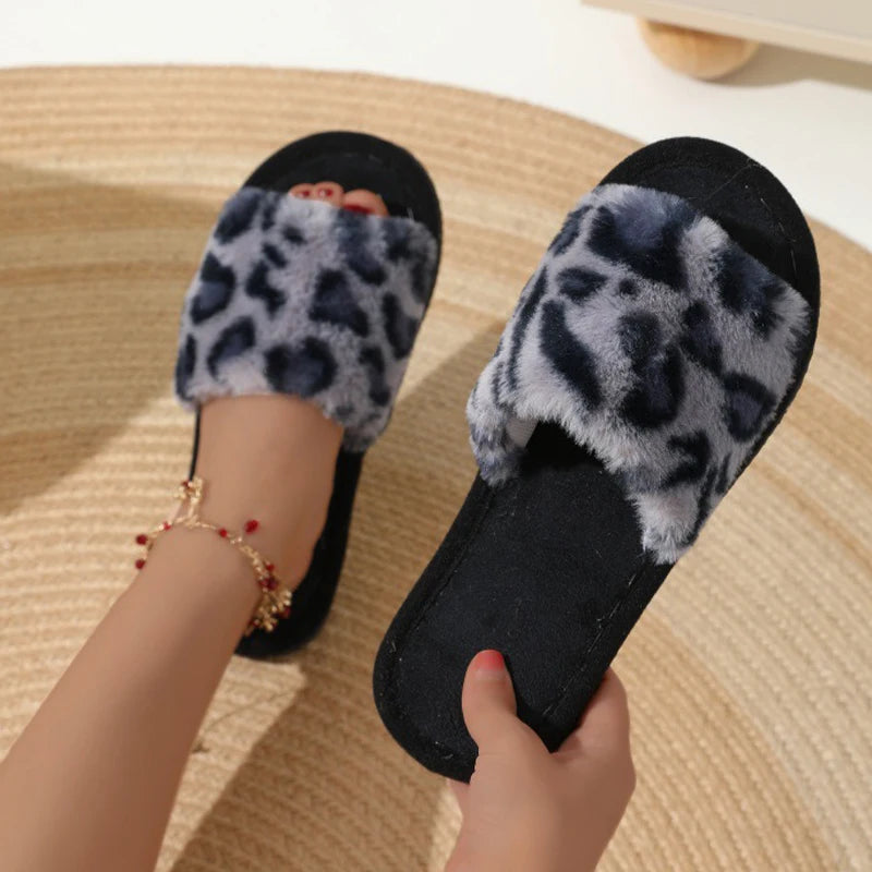 Women’s Plush Indoor Slippers – Soft Cotton, Non-Slip EVA Sole
