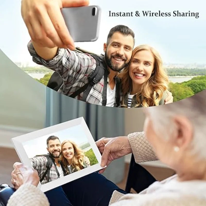 Frameo Digital Photo Frame,10.1 Inch WiFi Smart Digital Picture Frame with HD IPS Touch Screen,Auto-Rotate,Send Pictures from An