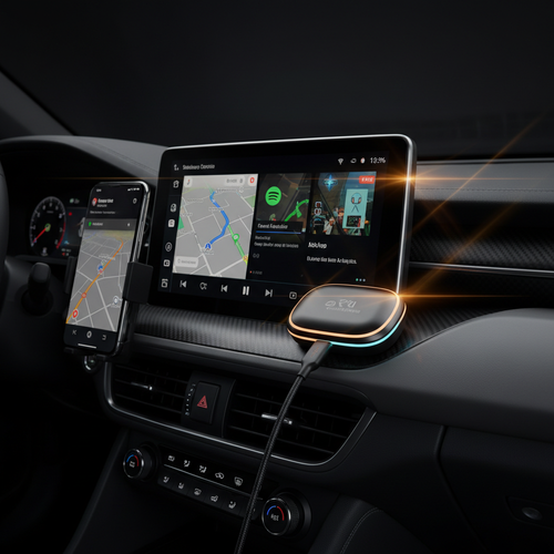 CarPlay Adapter Dashboard - Amber & Gold