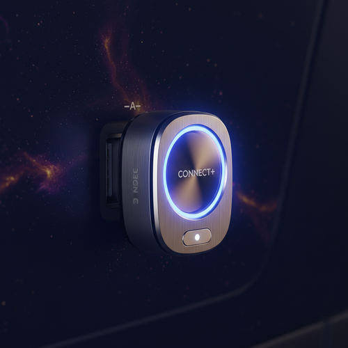 CarPlay Adapter In Car - Purple & Gold