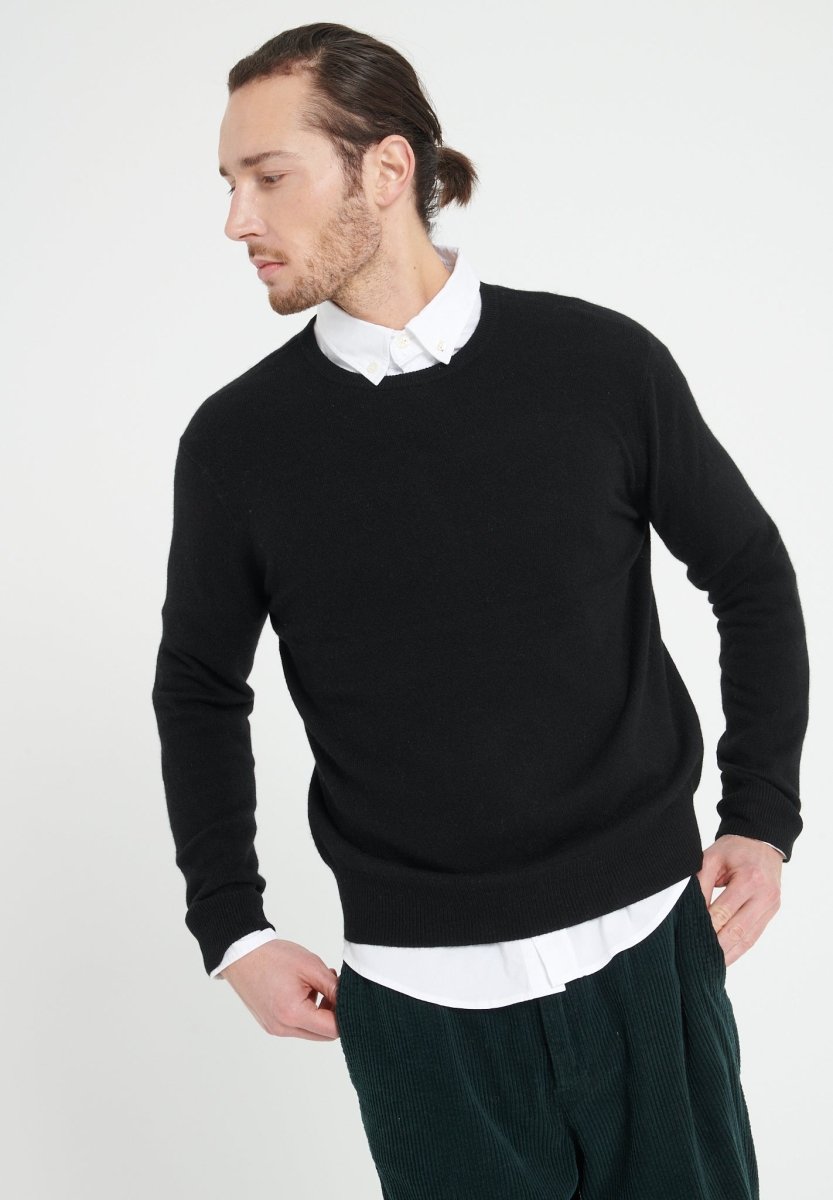 Pull col rond homme en cachemire noir - LUKE 2-1
