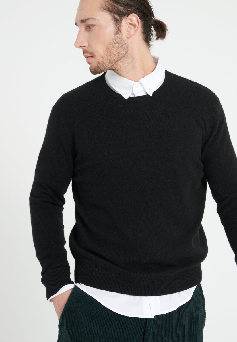 Pull col rond homme en cachemire noir - LUKE 2-2