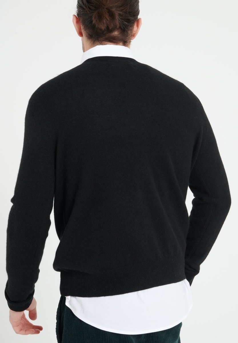 Pull col rond homme en cachemire noir - LUKE 2-4