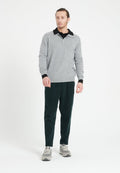 Polo manches longues homme en cachemire gris clair - LUKE 5-1
