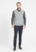 Gilet col V sans manches homme en cachemire gris clair - LUKE 9-1