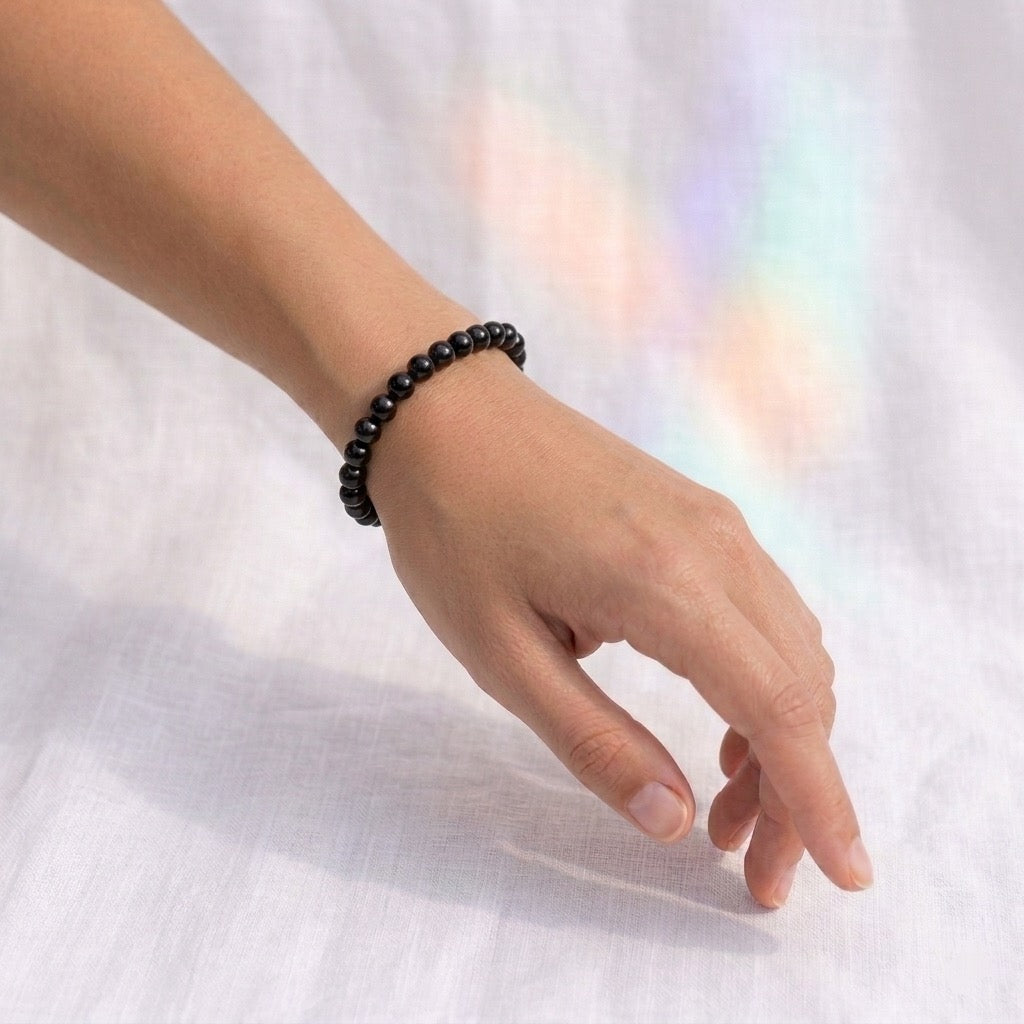 Bracelet en Obsidienne noire-1