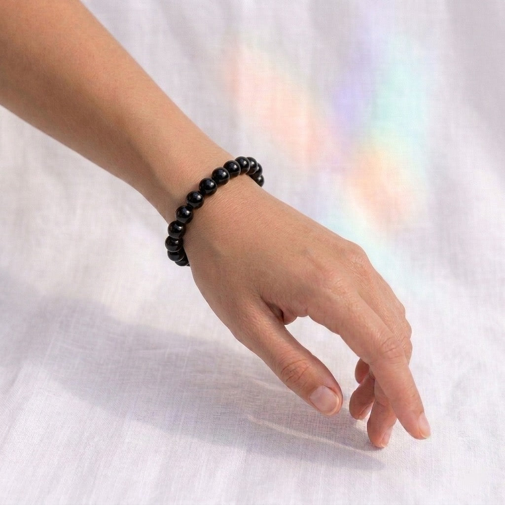 Bracelet en Obsidienne noire-4