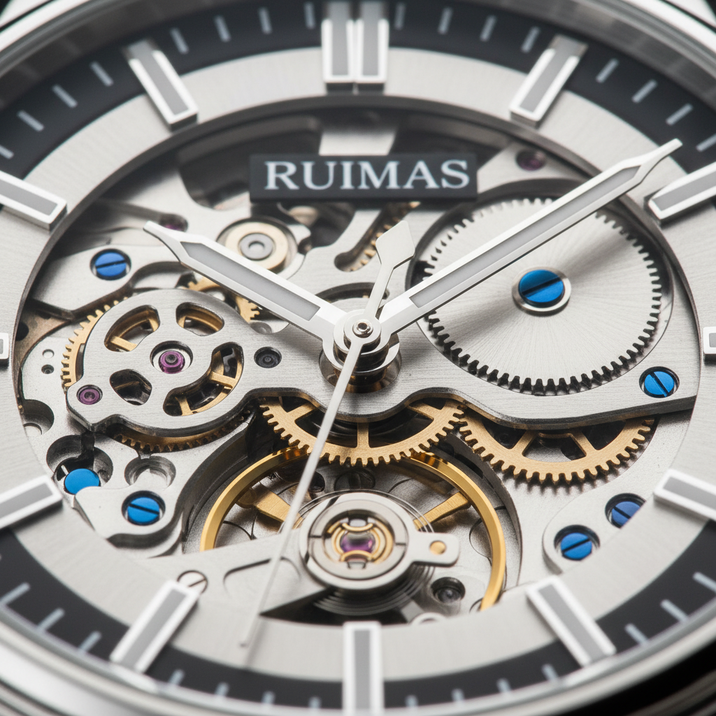 RUIMAS Men’s Automatic Watch – Stainless Steel, 5ATM Waterproof.