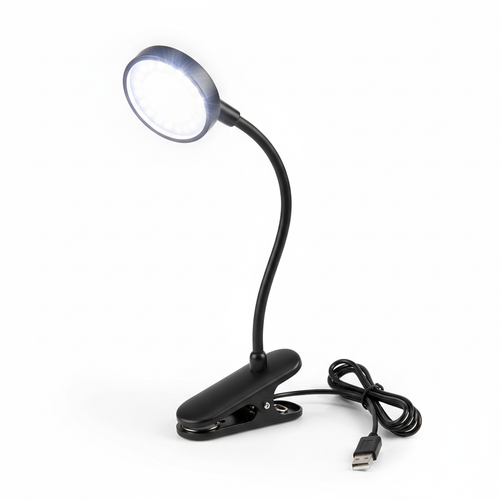 Flexible USB Clip LED Lamp – 360° Gooseneck, Eye-Friendly Reading Light for Desk & Bedside